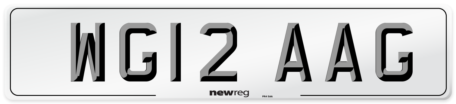 WG12 AAG Number Plate from New Reg